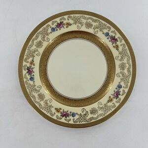 Rare Edgerton Heavy Gold Encrusted Bands Charger Plate Filigree, Scroll & Floral